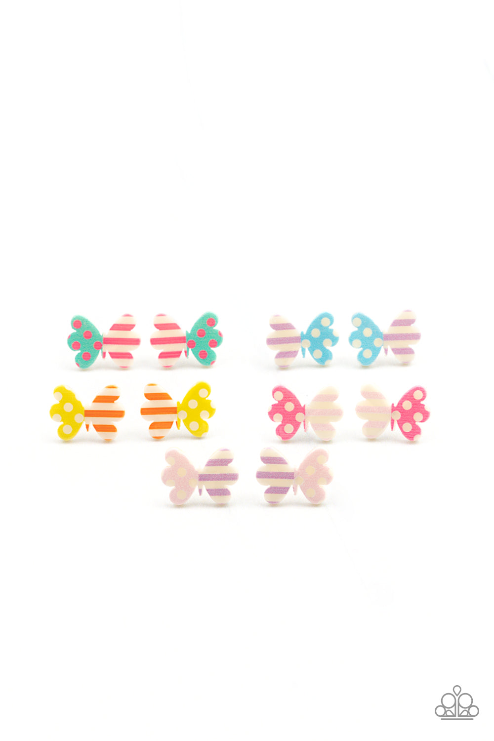 Starlet Shimmer - Paparazzi Stripe/Polka Dot Butterfly Post Earring