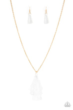 Load image into Gallery viewer, Triple The Tassel - White/Gold Paparazzi