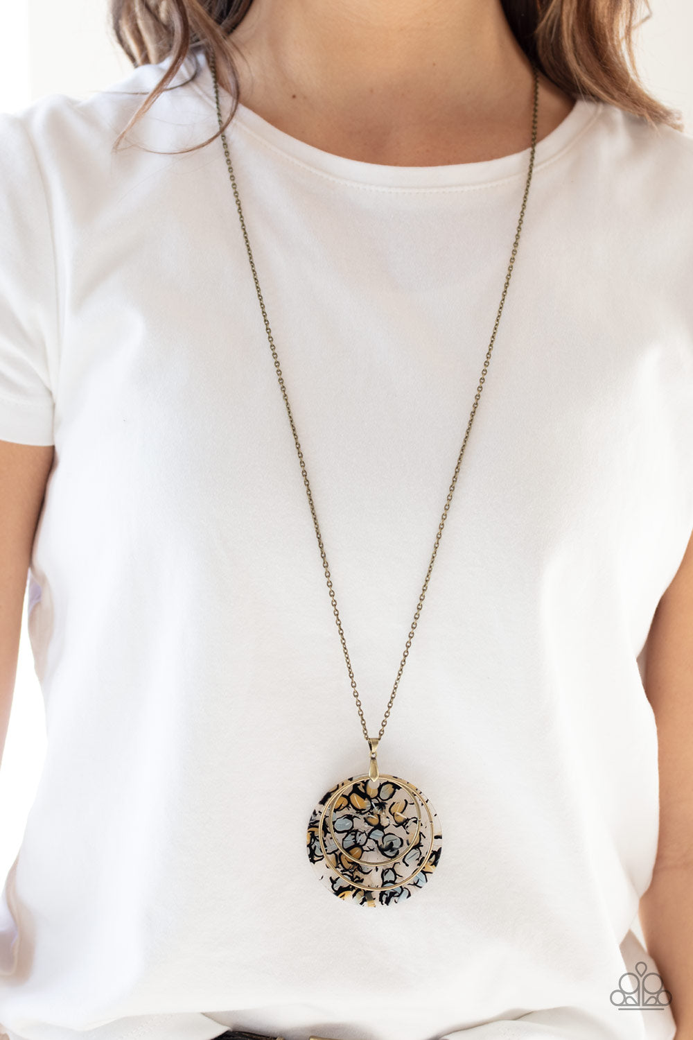 Shielded Simplicity - Brass Leather Urban Necklace - Paparazzi Accesso -  Bling With Dawn